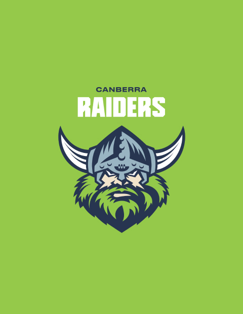 Raiders logo on green background