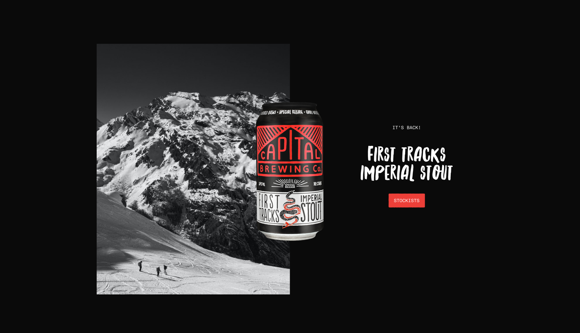Website design showing the Capital Brewing home page landing.