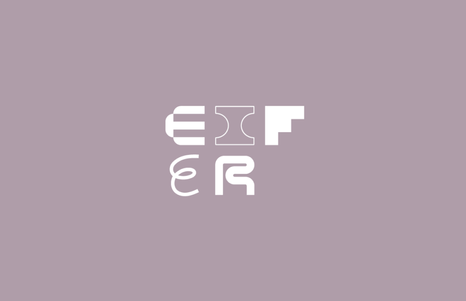 Semi stacked Eifer logo on lilac background