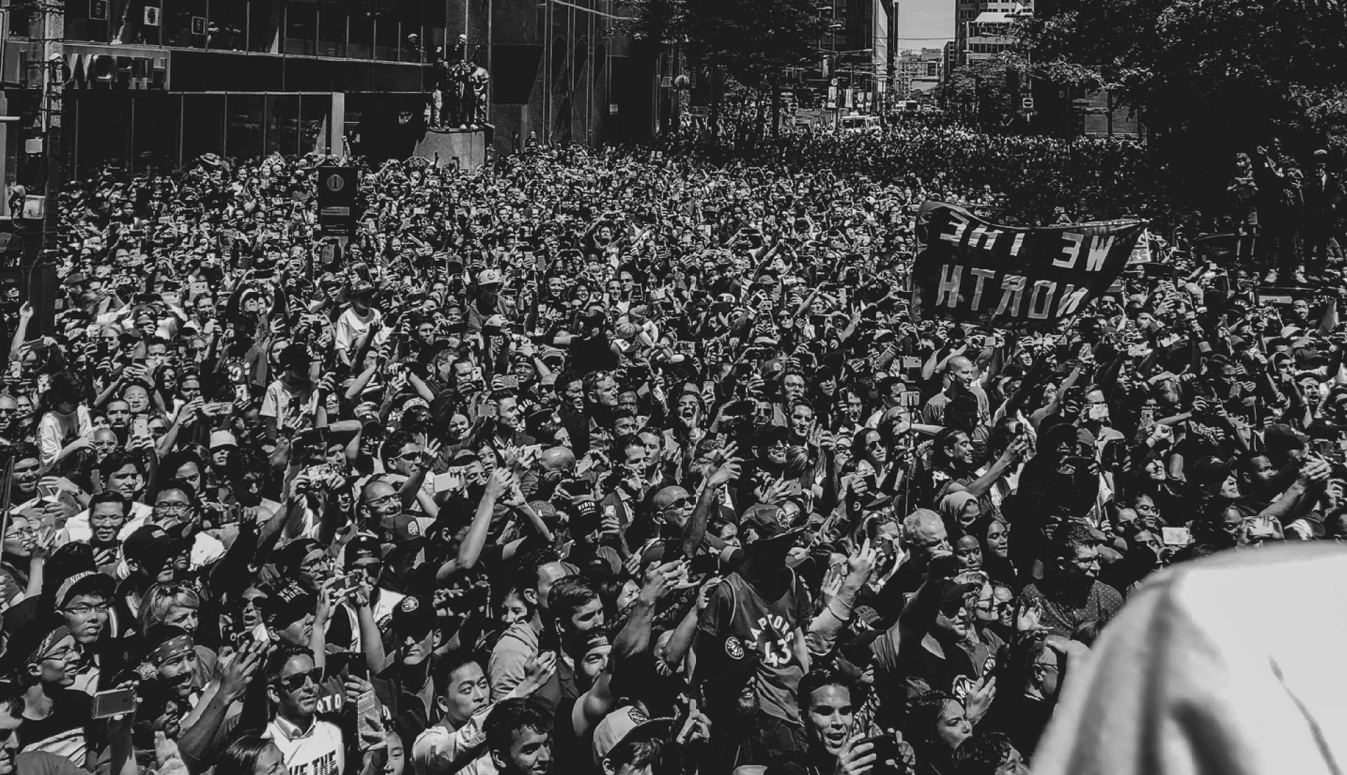 Photograph of crowd at Championship parade