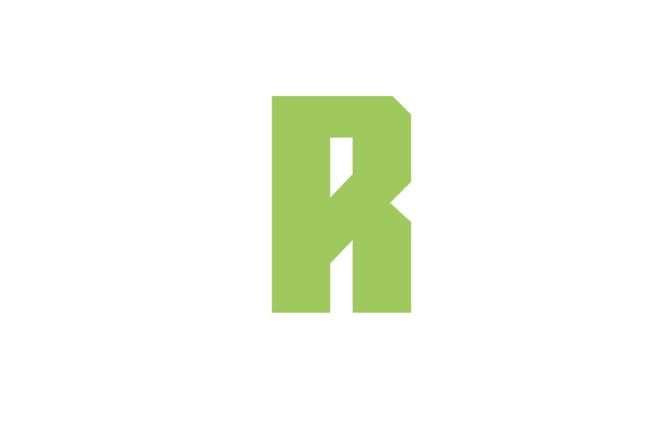 Custom letterform, R.