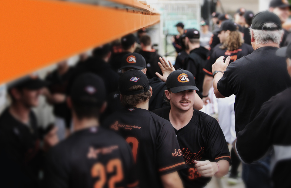 Canberra Cavalry Baseball players in the dugout