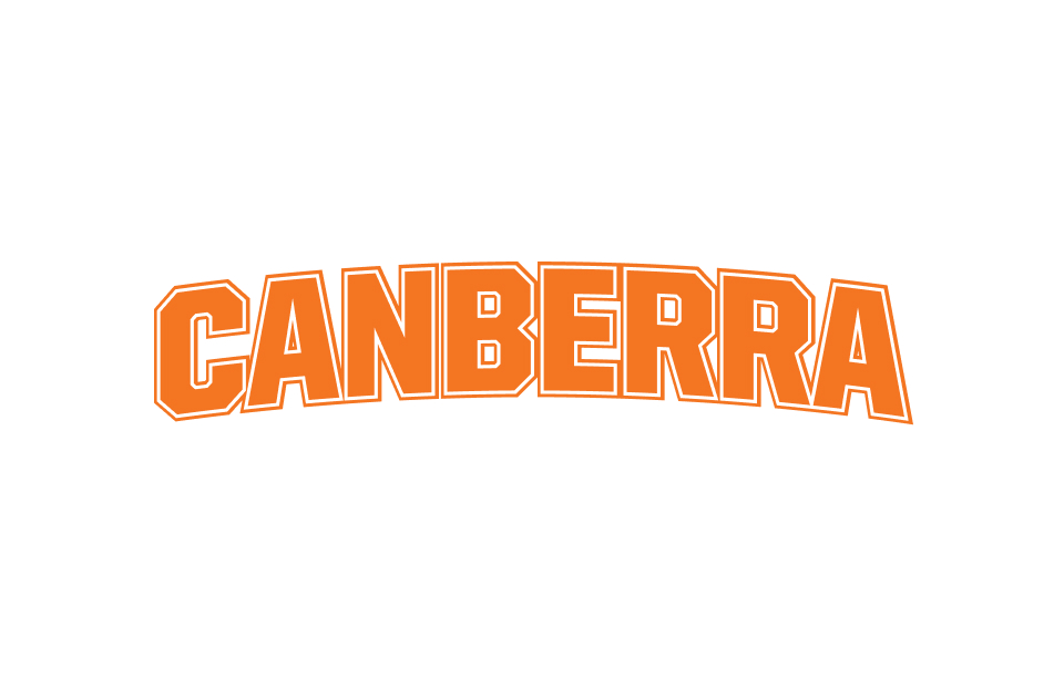 Canberra Cavalry typography. Uniform wordmark