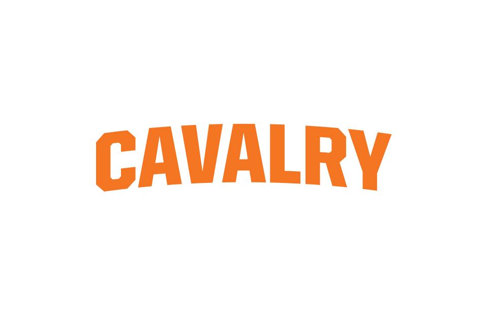 Canberra Cavalry typography. Arched wordmark